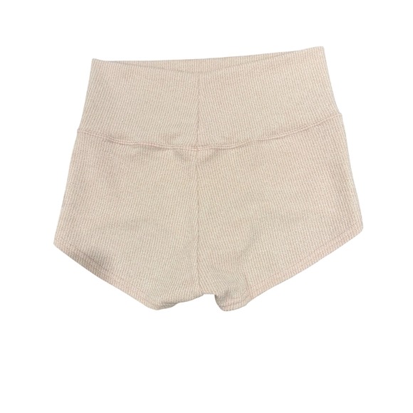 RubiaWear Womens Ribbed High Waist Dance Shorts Tan Size M - Picture 4 of 5